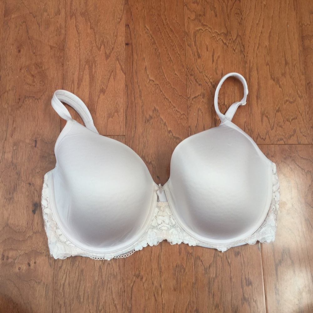 Talbots Nude/Pink Full Coverage T-Shirt Lacey Bra Size 40DDD